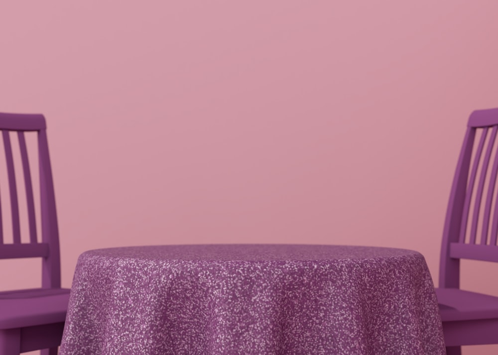 a purple chair in a room