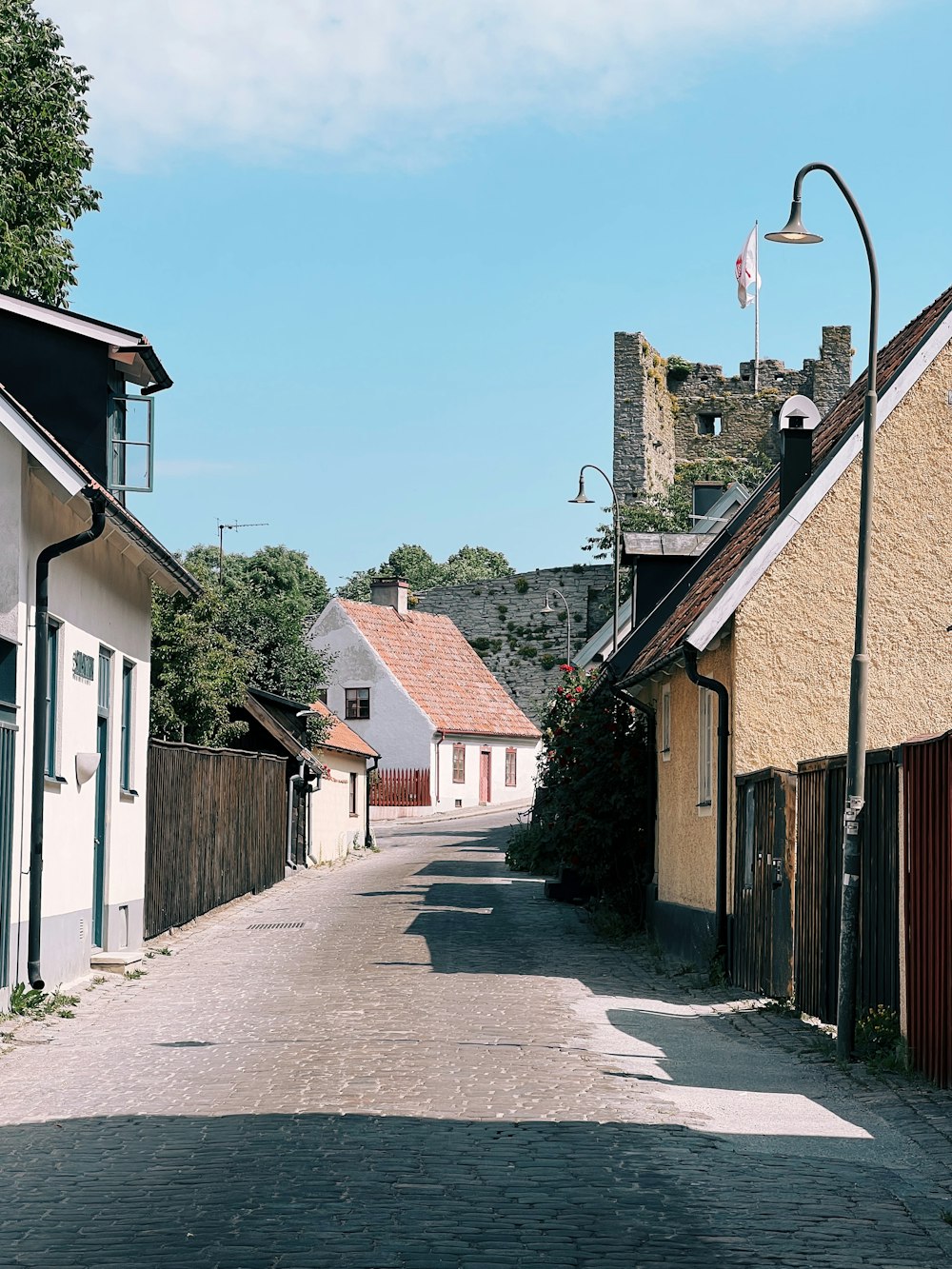 a street with buildings on the side