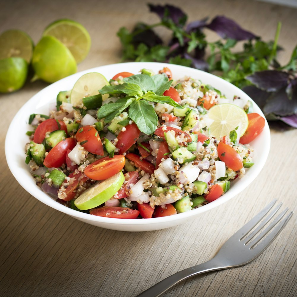 a plate of salad