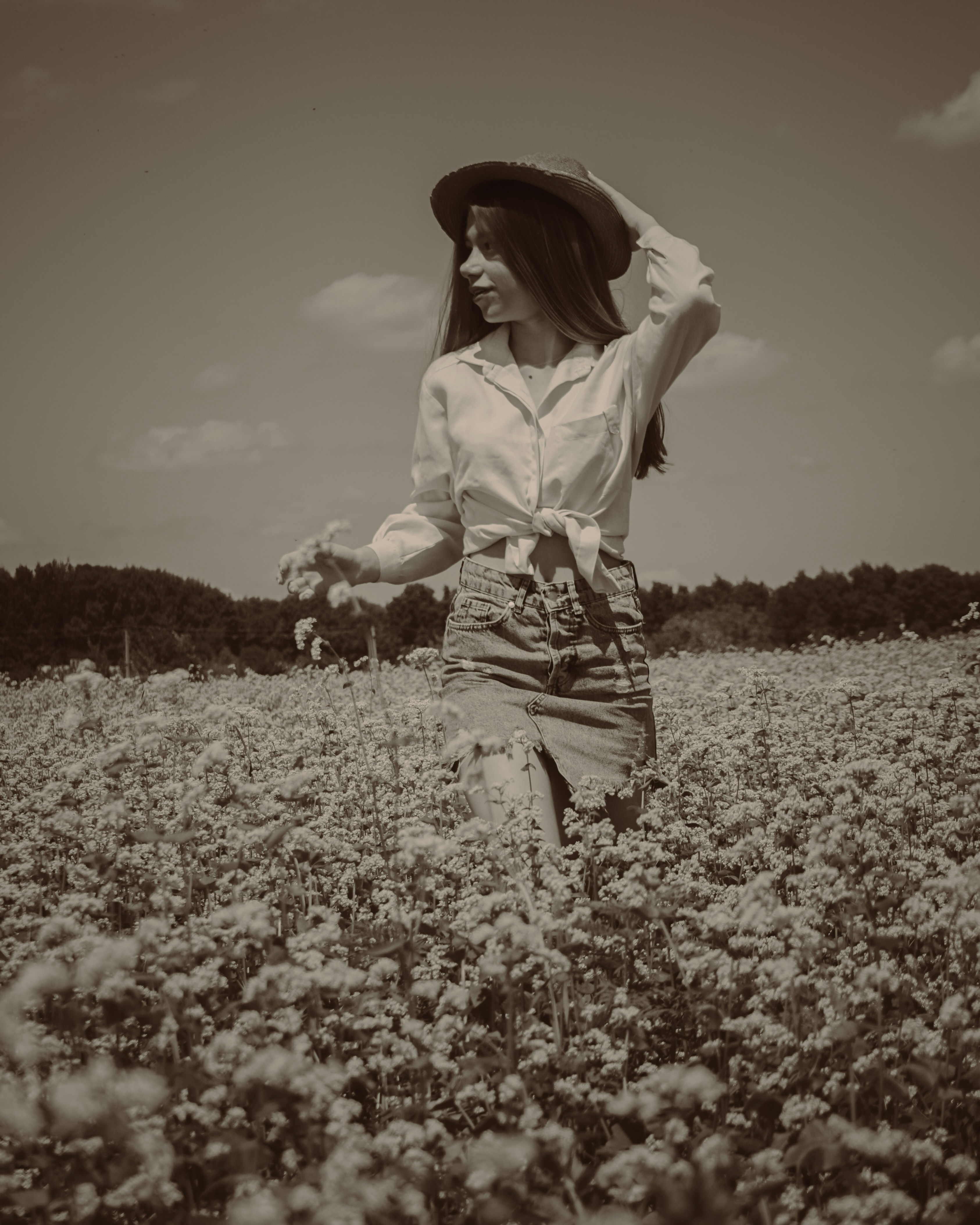a person standing in a field