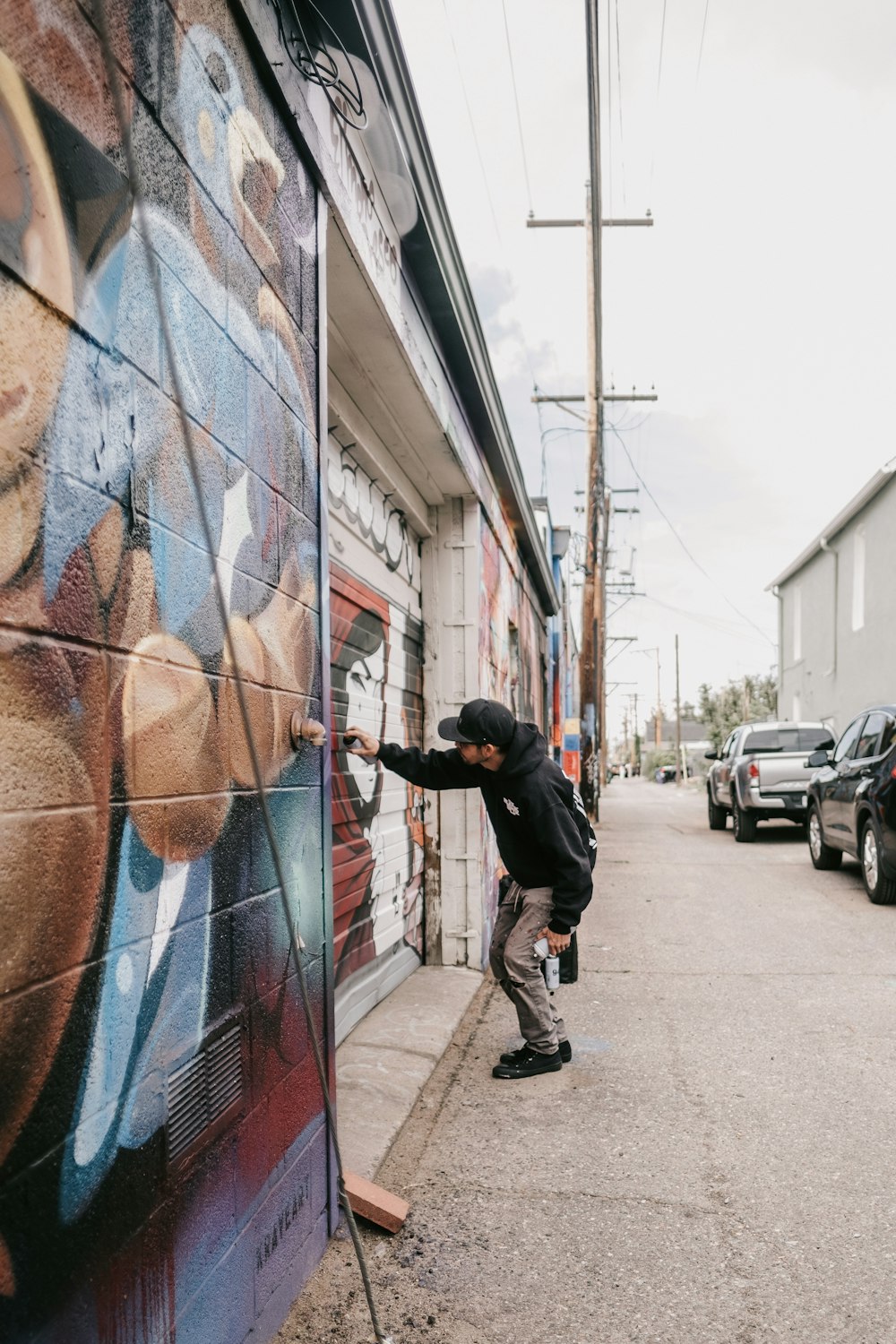 a man painting a wall