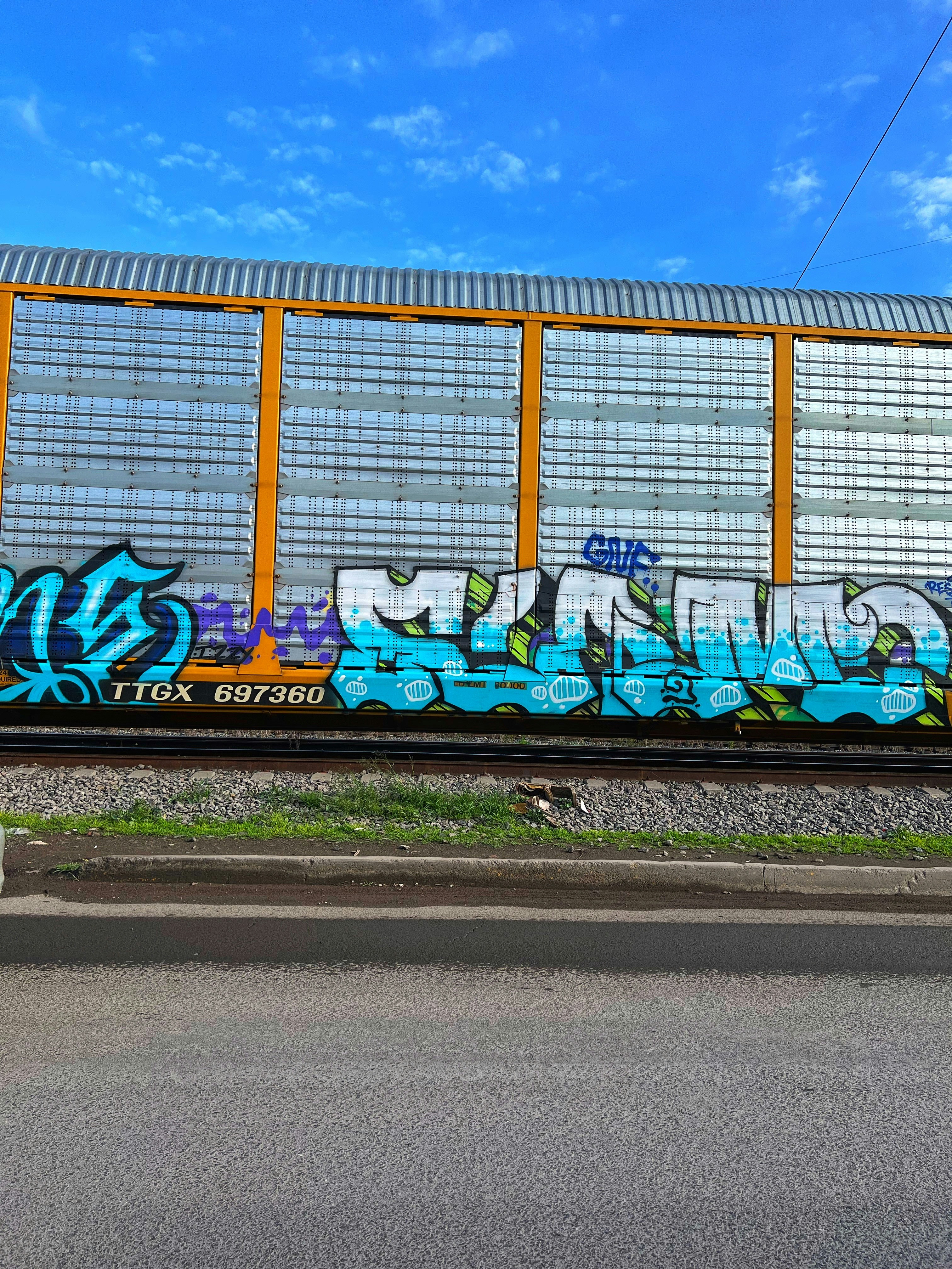 a train with graffiti on it