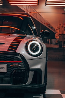 a car parked in a parking garage