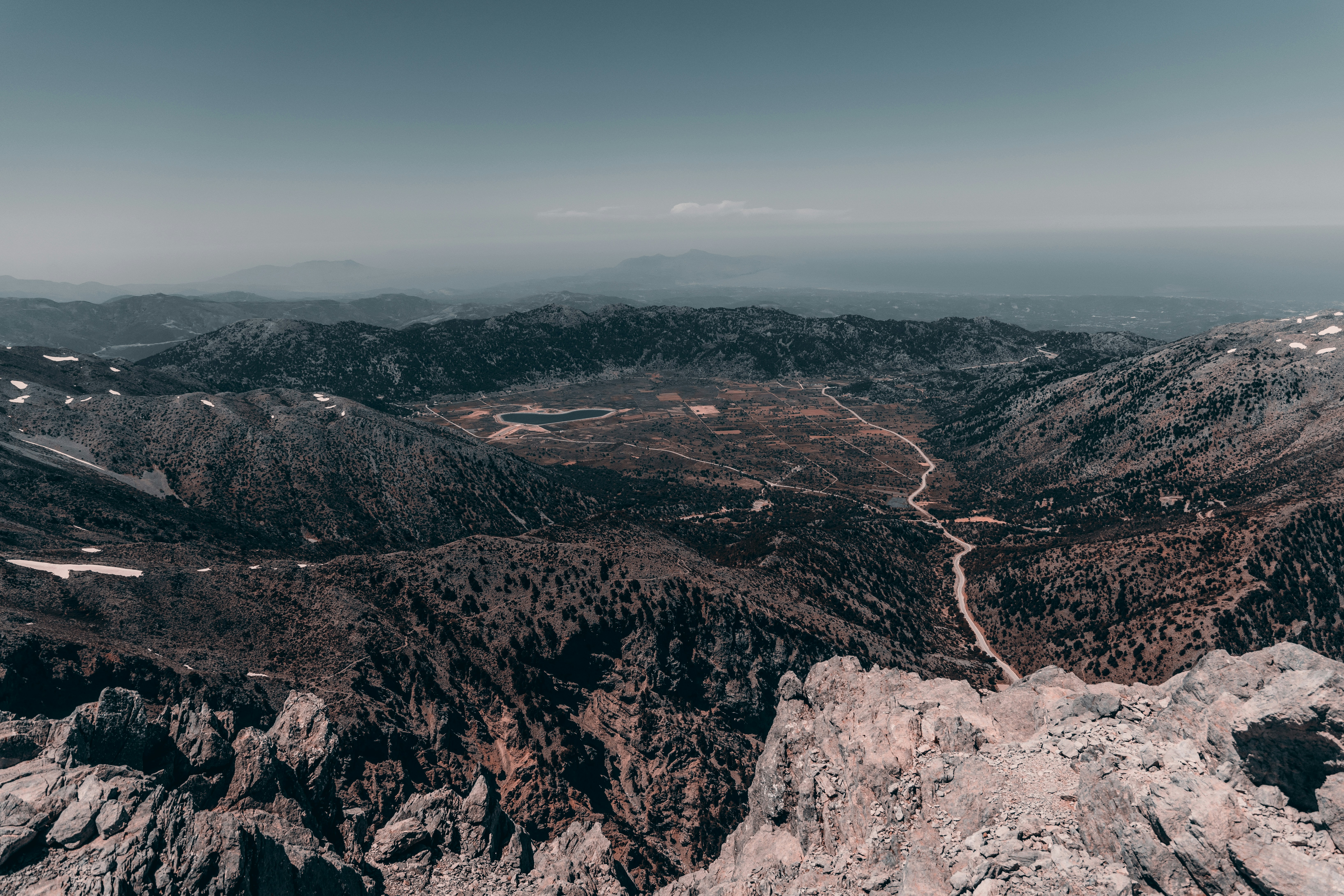 a landscape with hills and trees