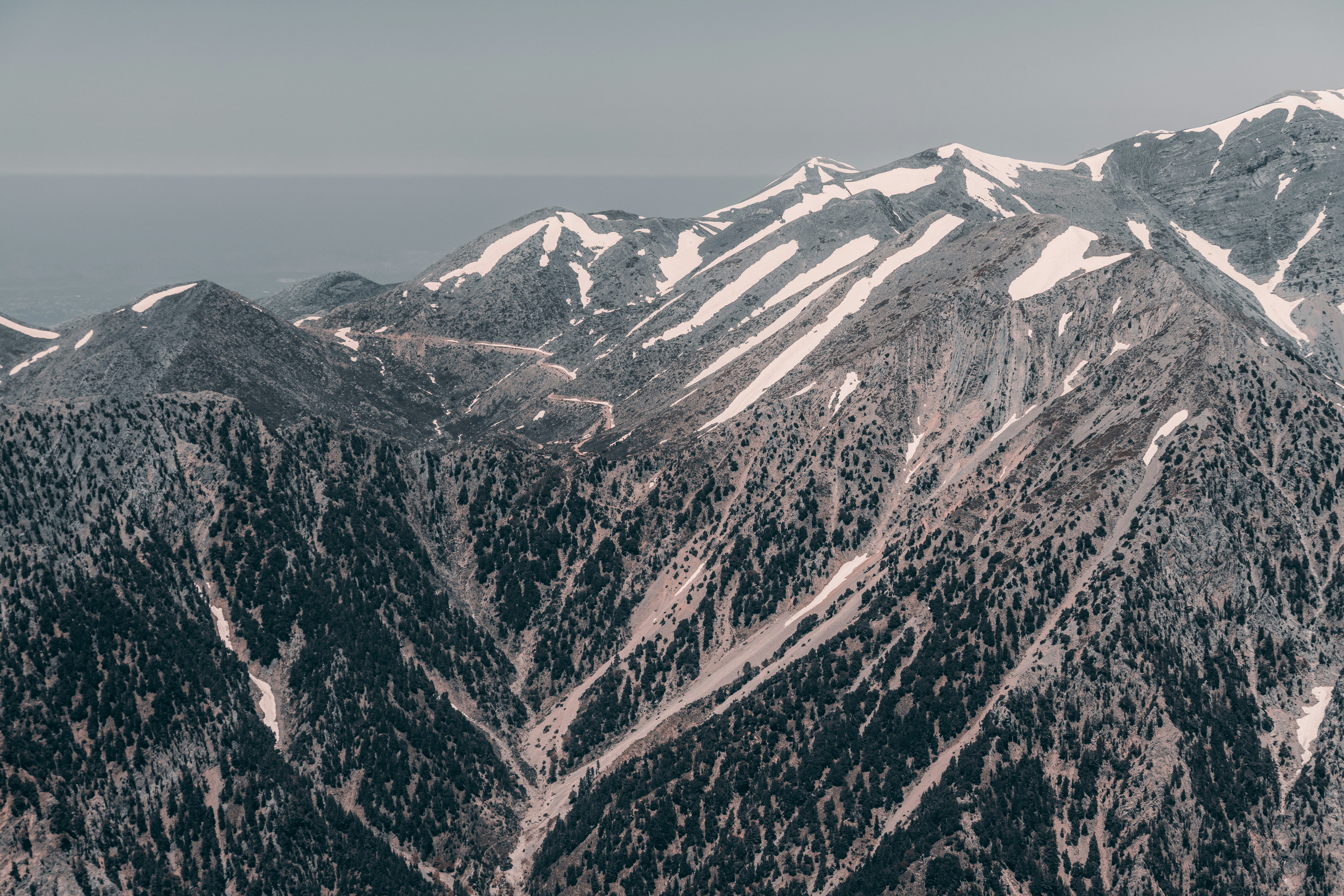 a mountain with snow