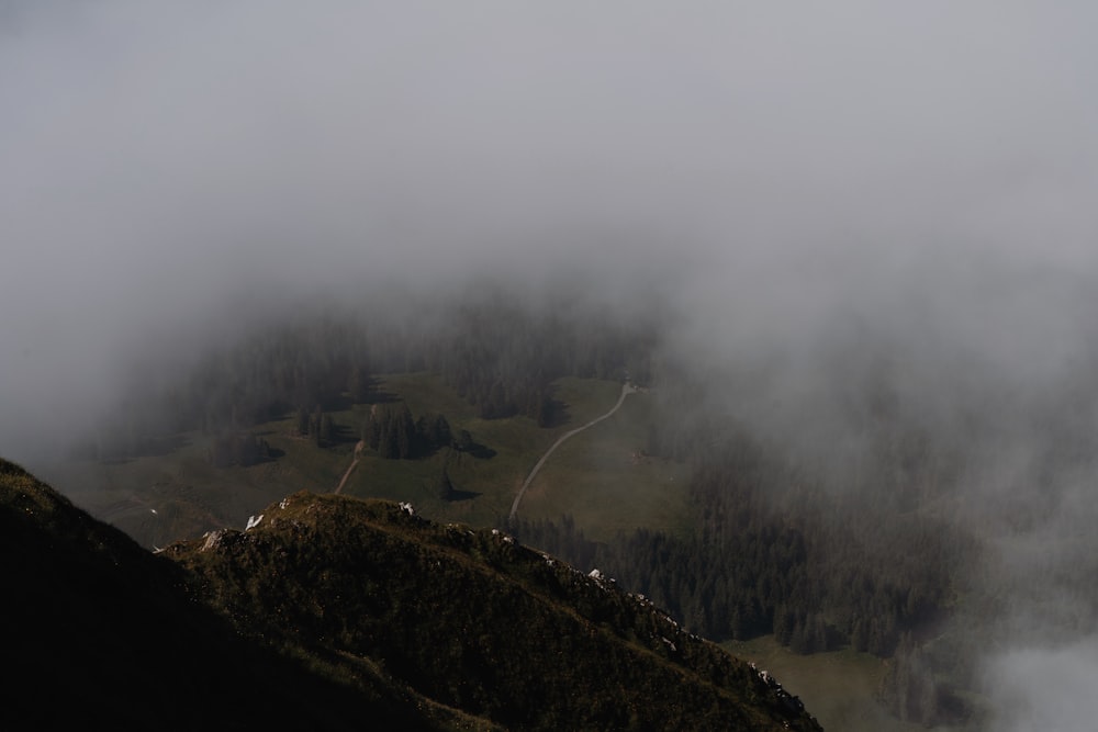 a mountain with smoke coming out of it