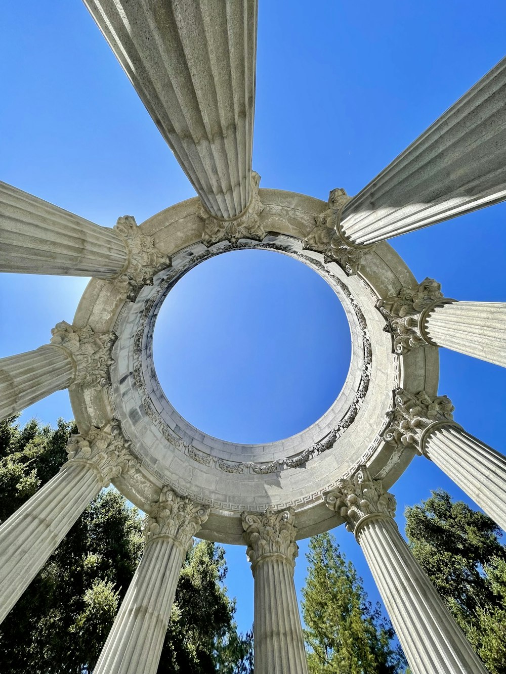 a circular structure with columns