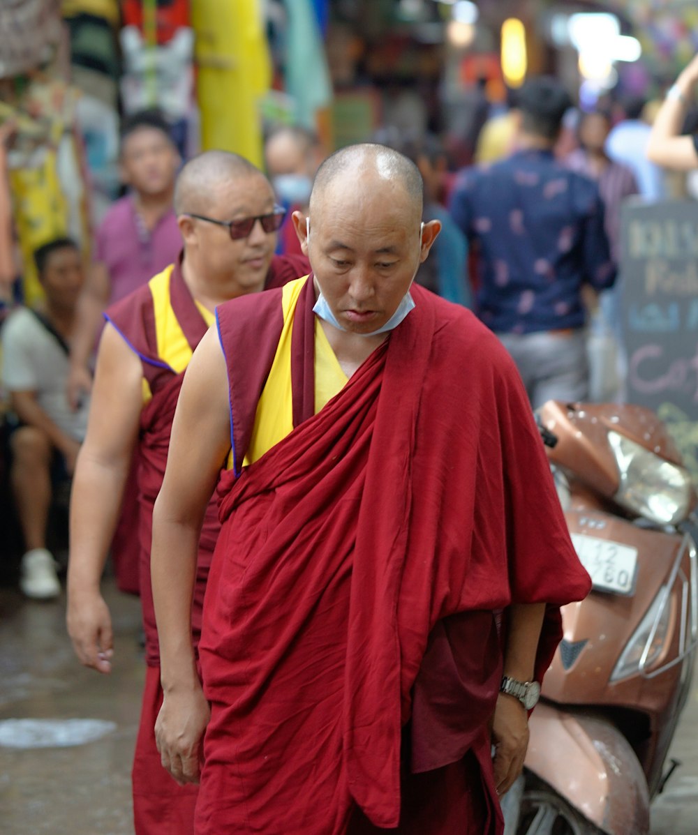 a person in a red robe