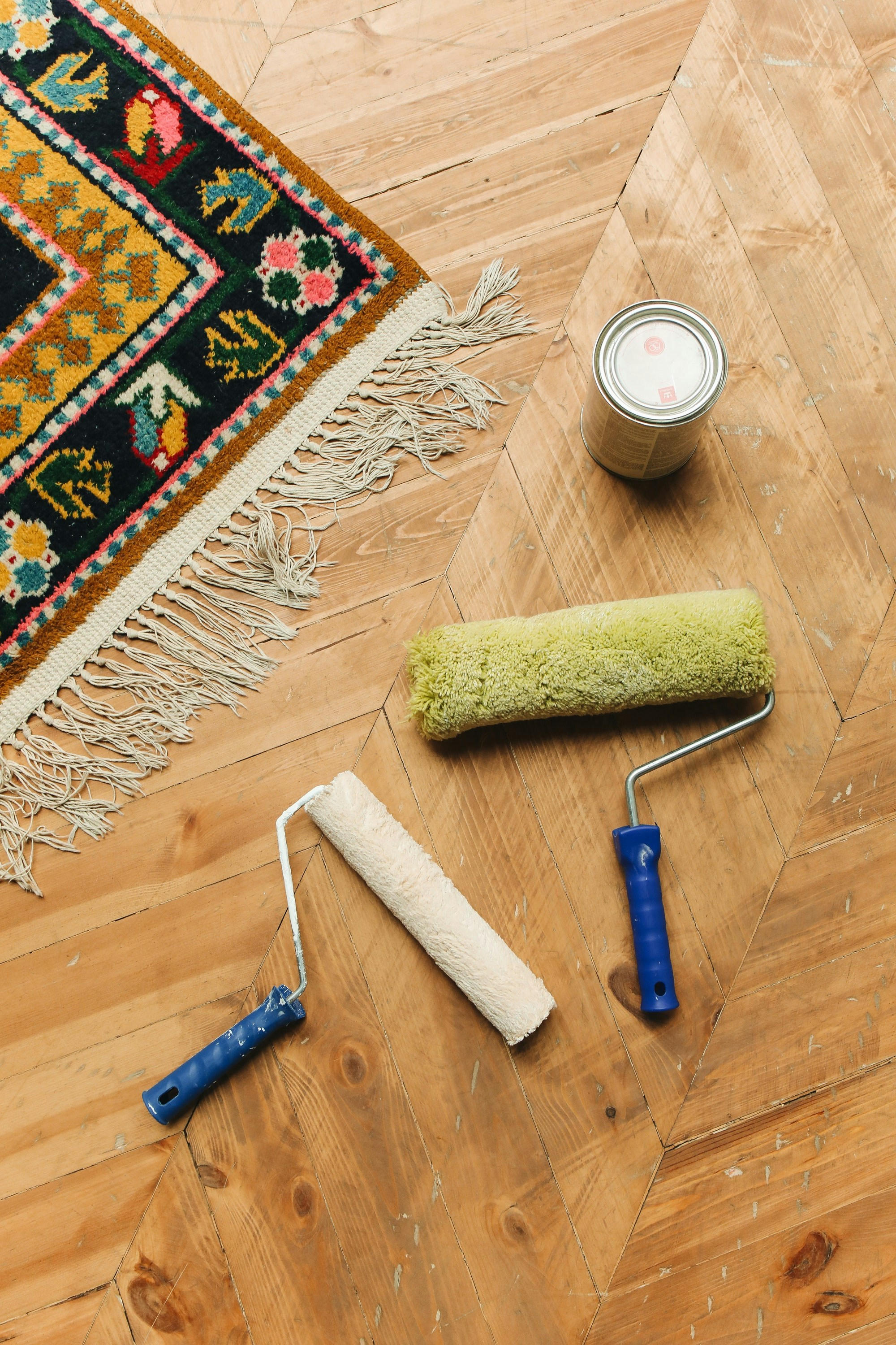 Clean carpet with maintenance tools