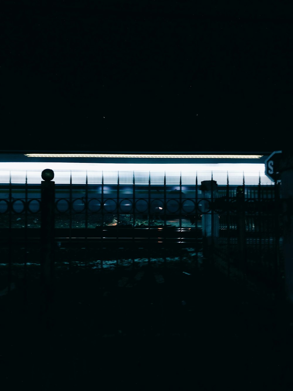 a bridge with lights at night