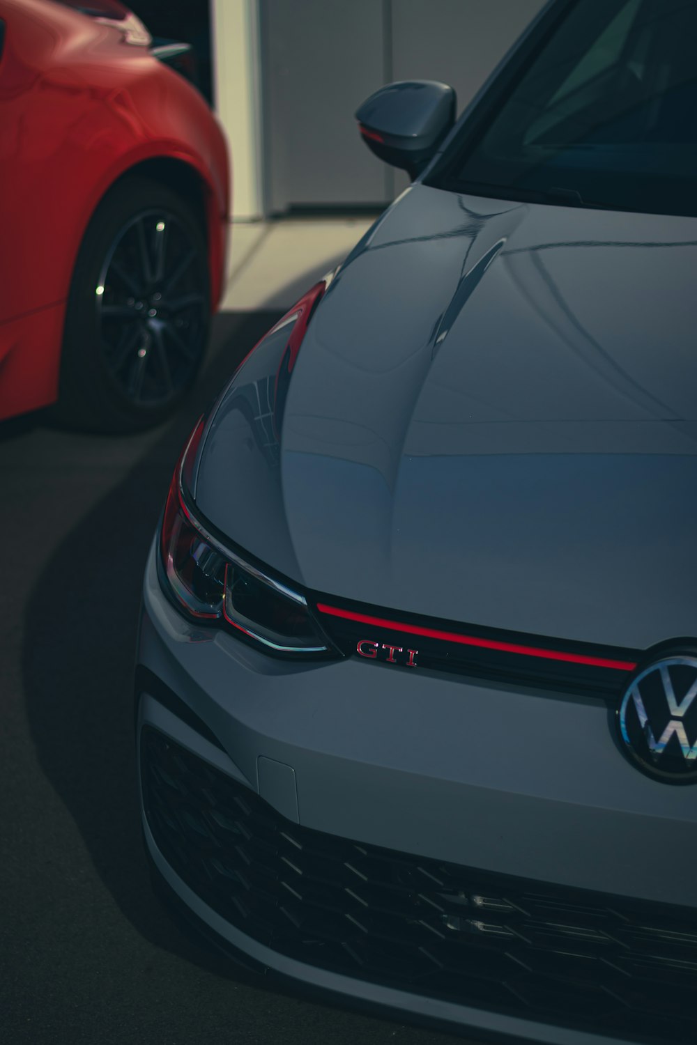 a car parked in a garage