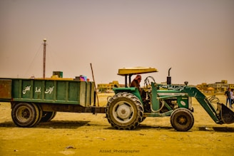 a tractor pulling a trailer