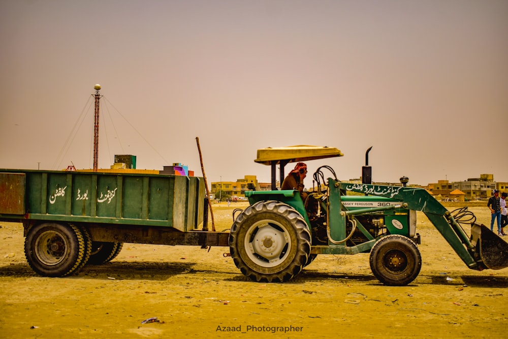 a tractor pulling a trailer