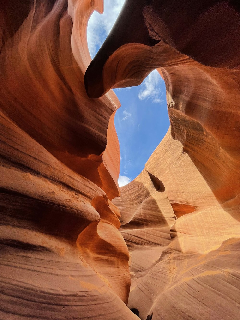 a canyon with a blue sky