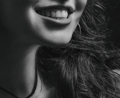 a woman with long hair