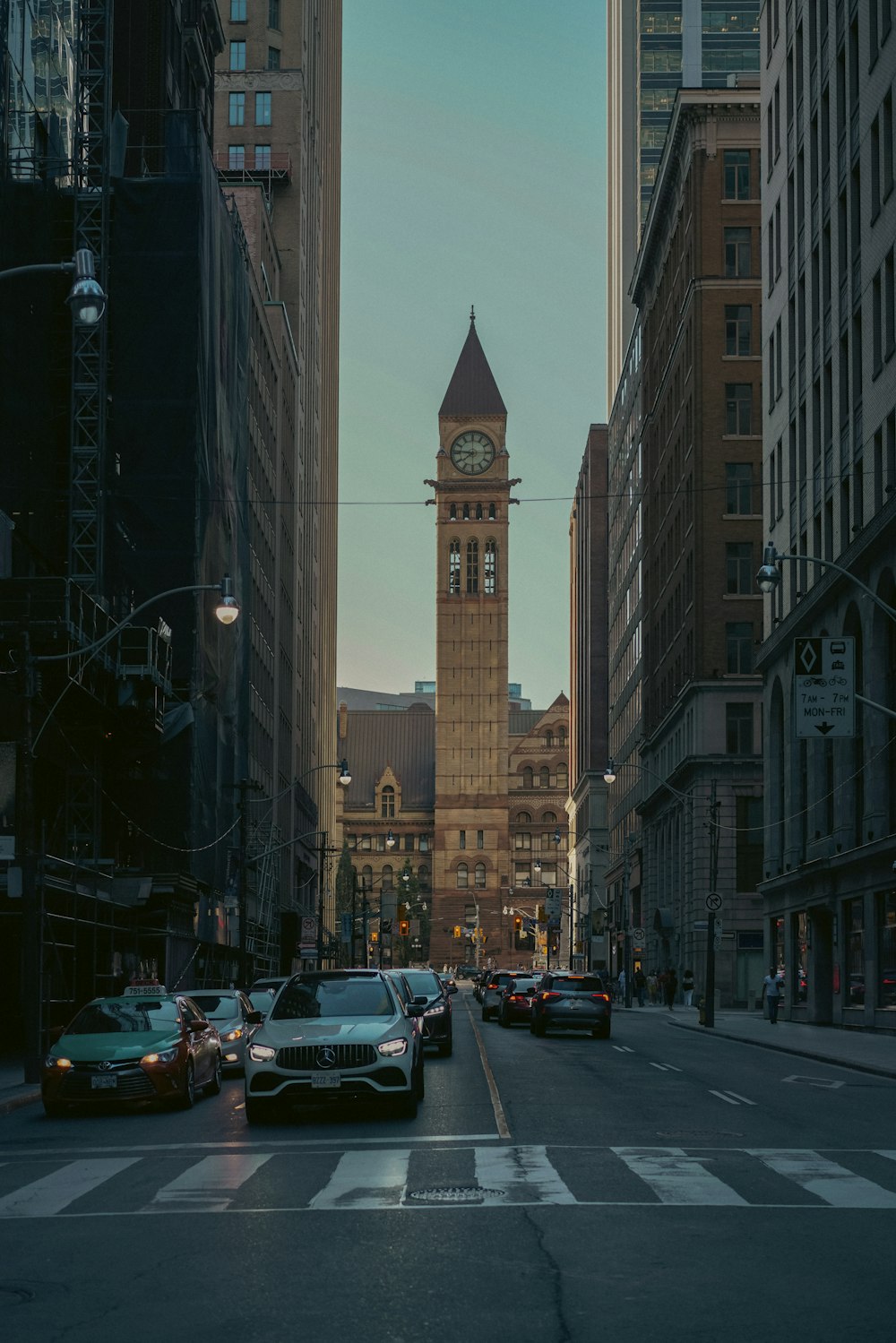 a clock tower in a city