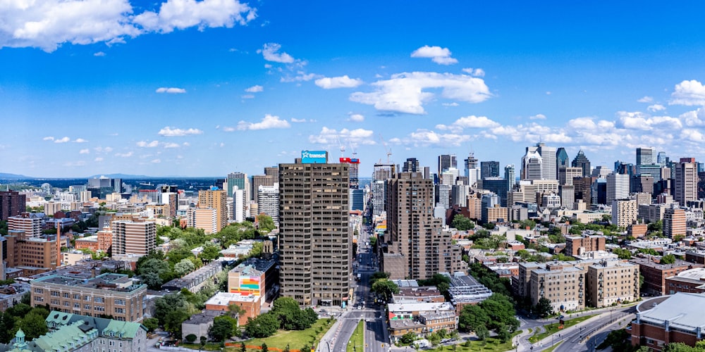 a city with many buildings