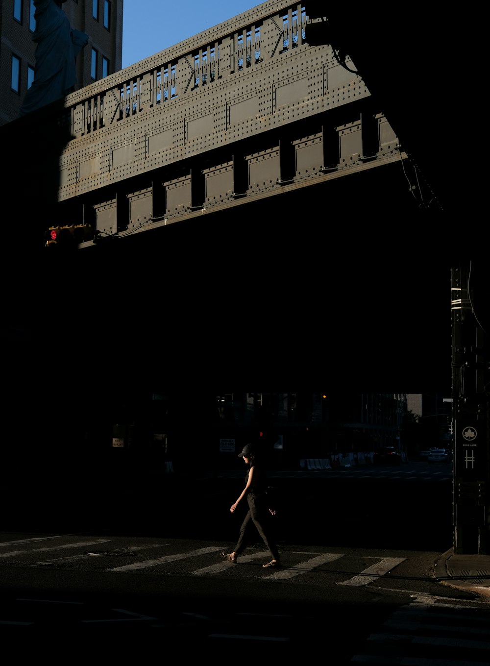 a person walking on a street