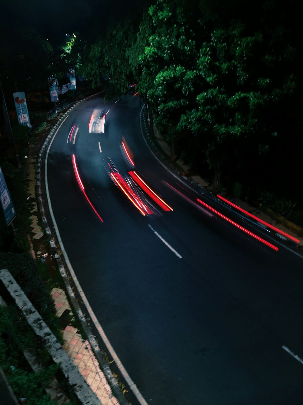 a car driving down a road