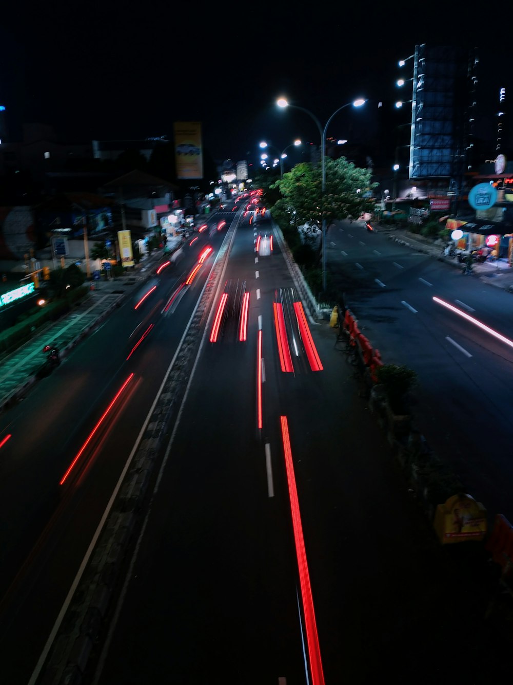 a street with red lights