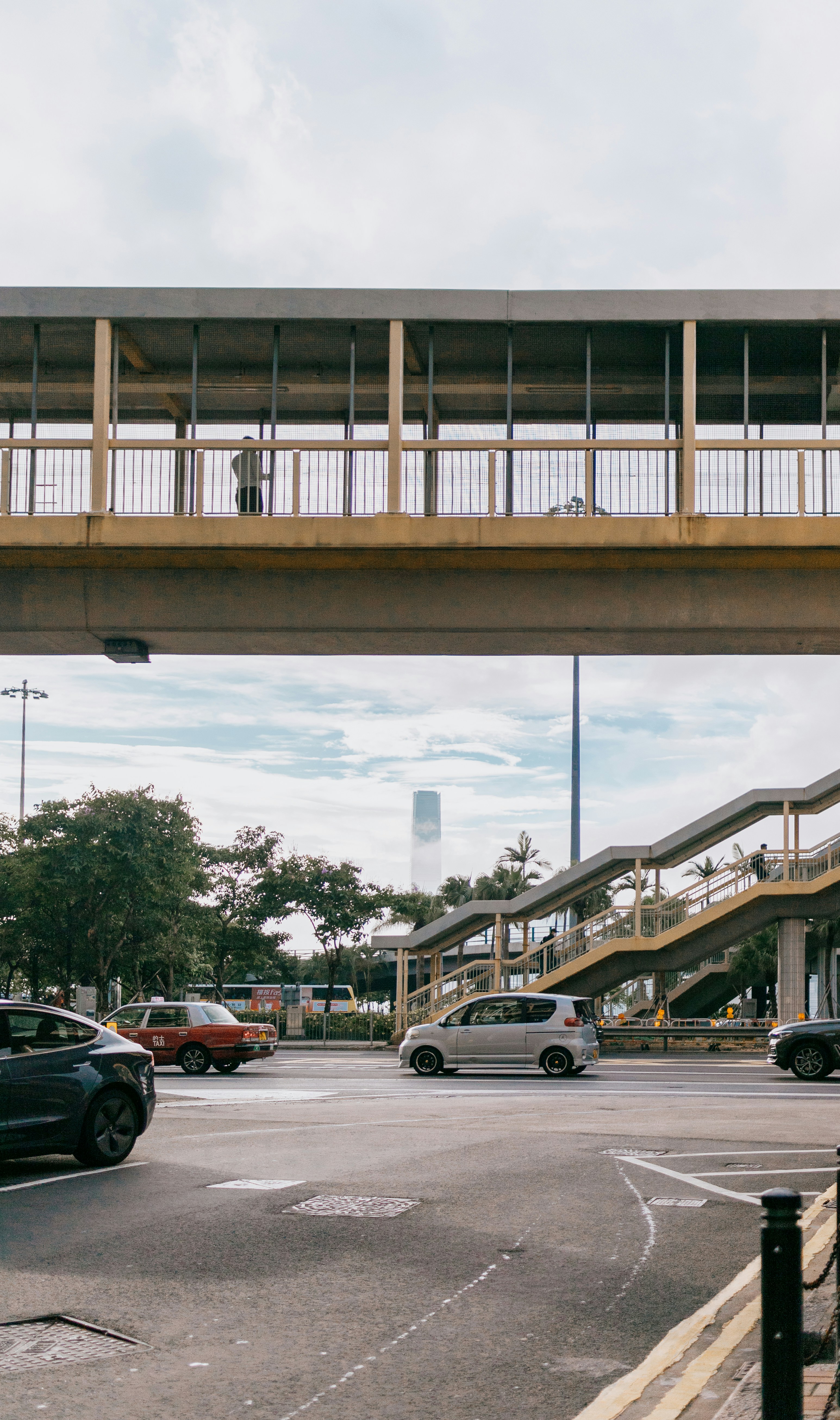 a bridge over a street