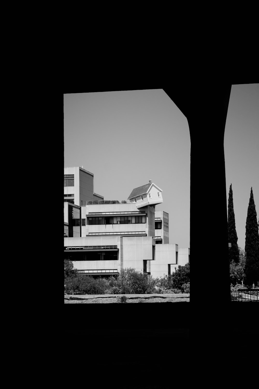 a building with a large archway