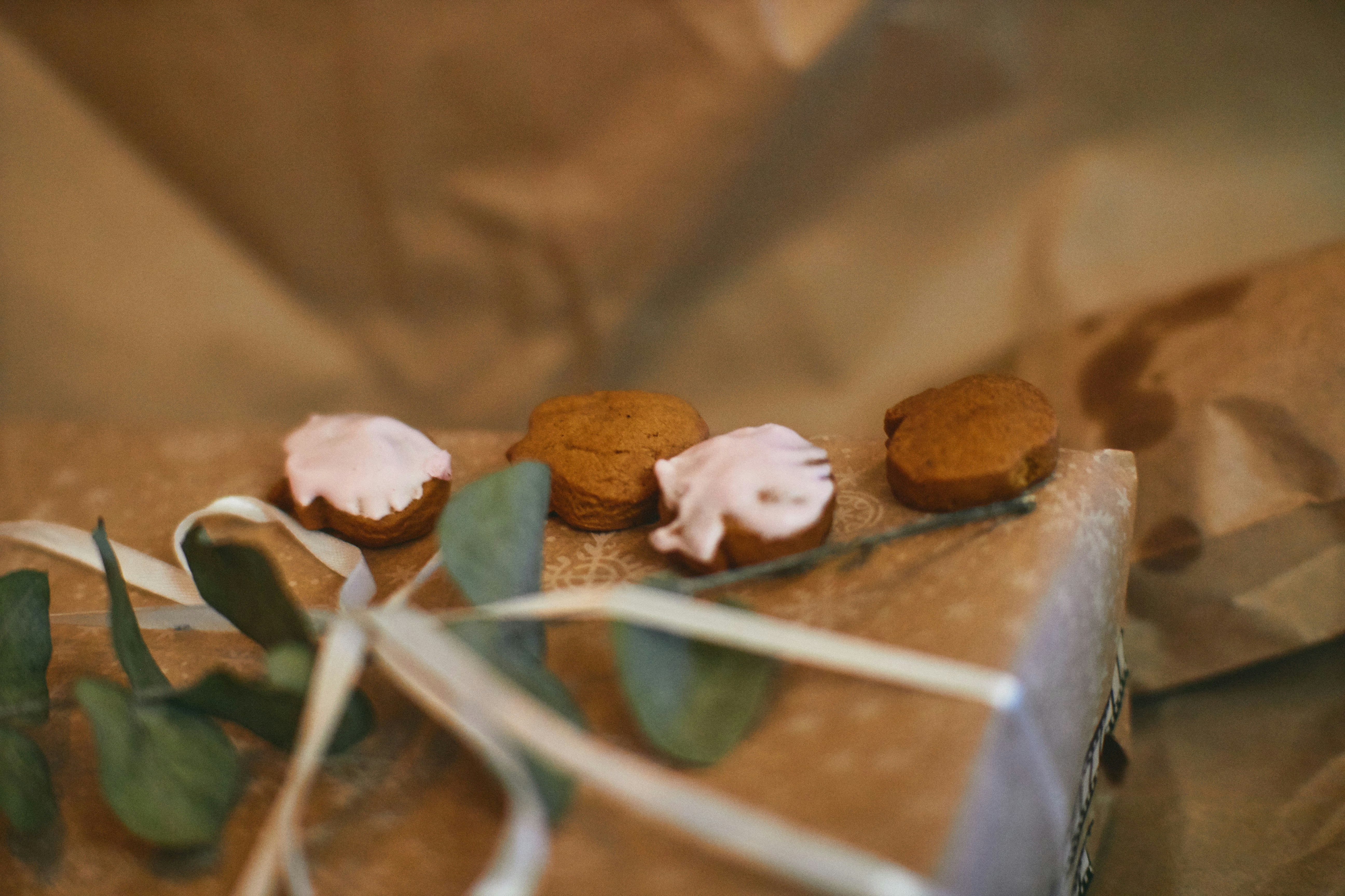 Homemade dog treats on a baking sheet