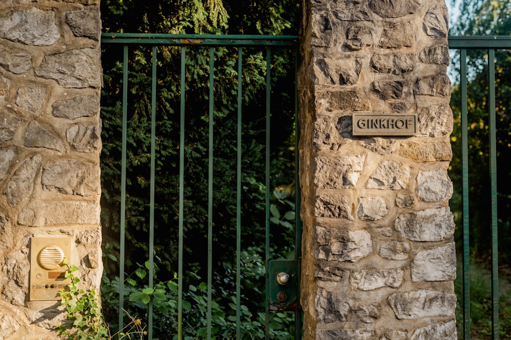 a gate with a sign on it