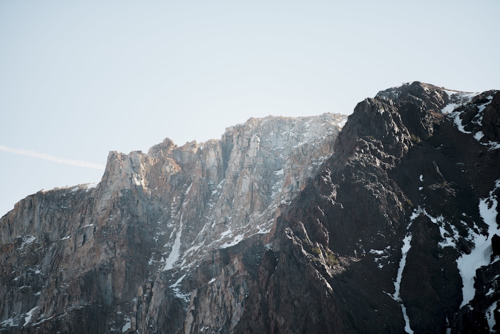 a mountain with snow