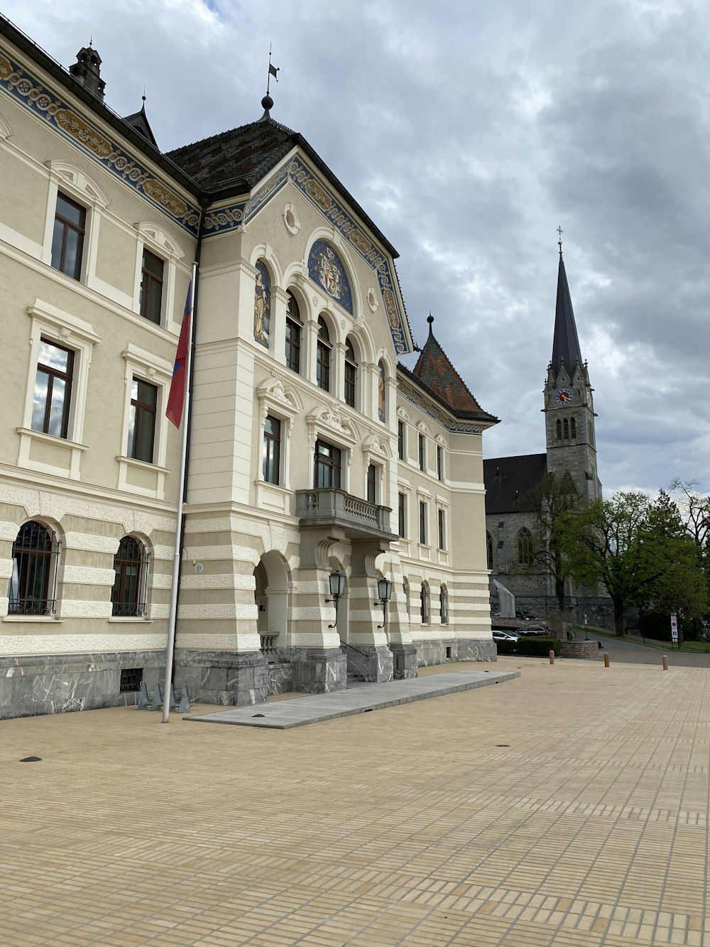 a large building with a clock tower