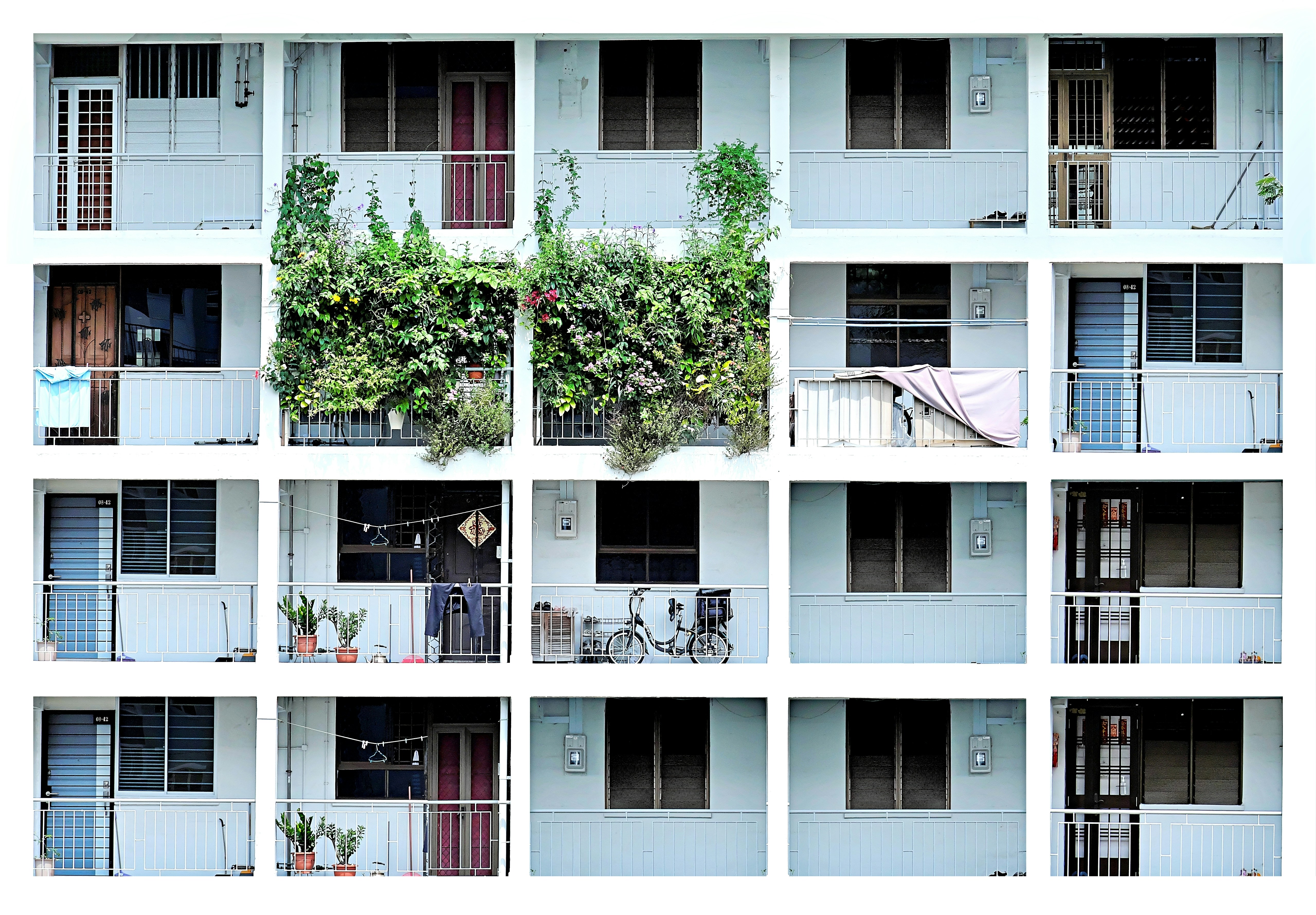 a building with many windows