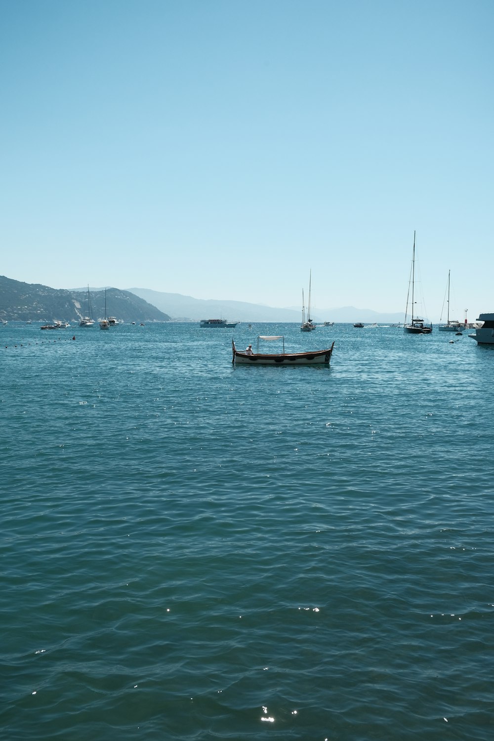 a group of boats in the water