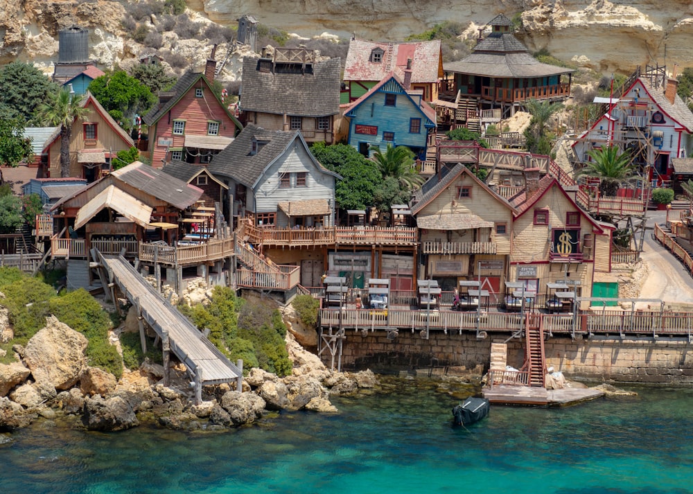 a group of houses on a hill