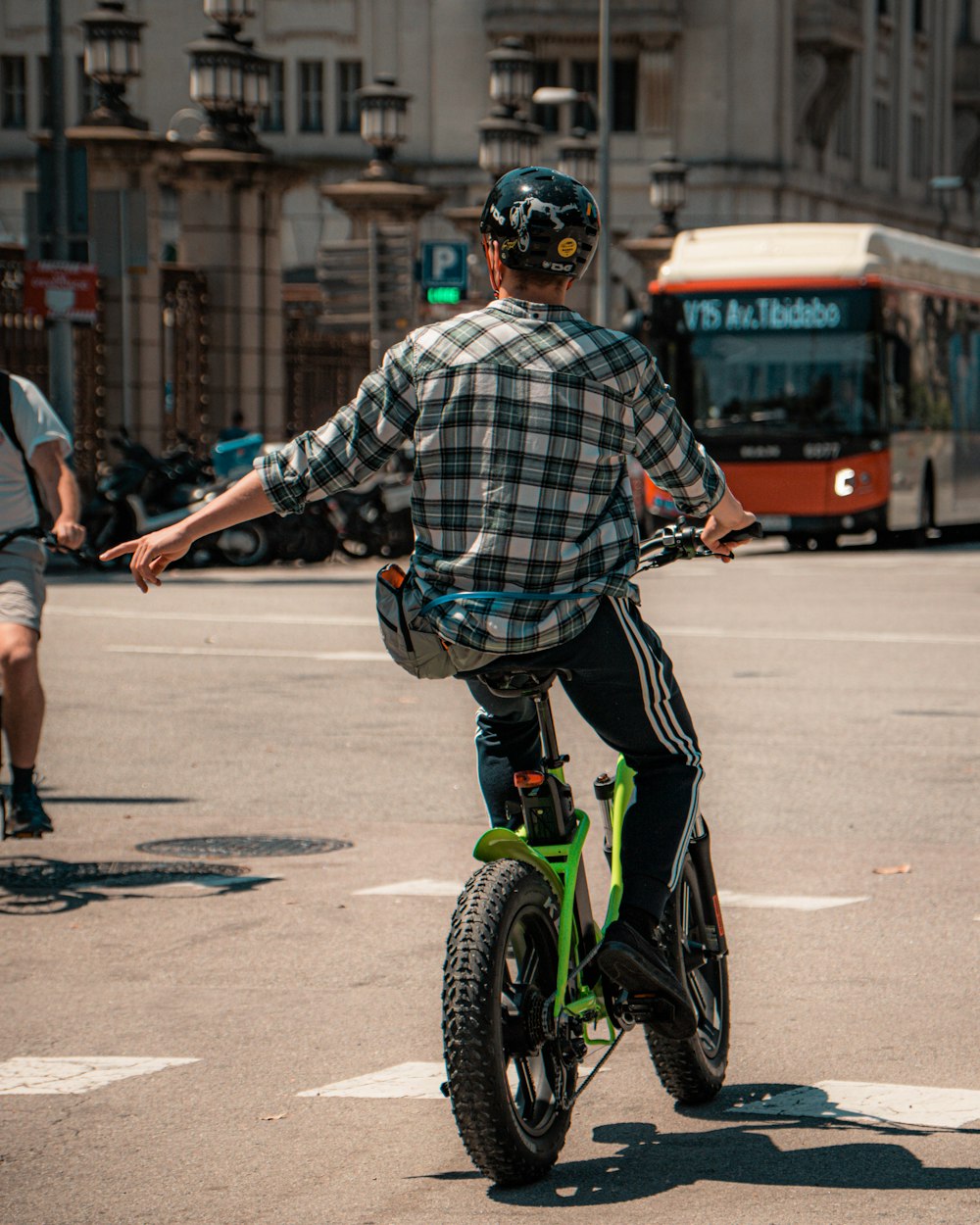 a man riding a bicycle