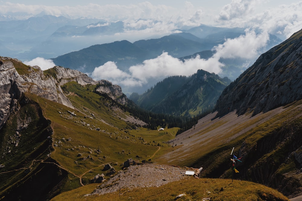 a valley between mountains