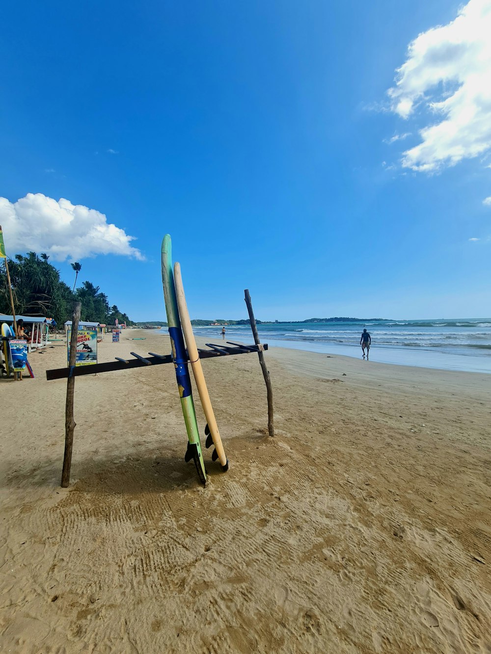 surfboards on a beach