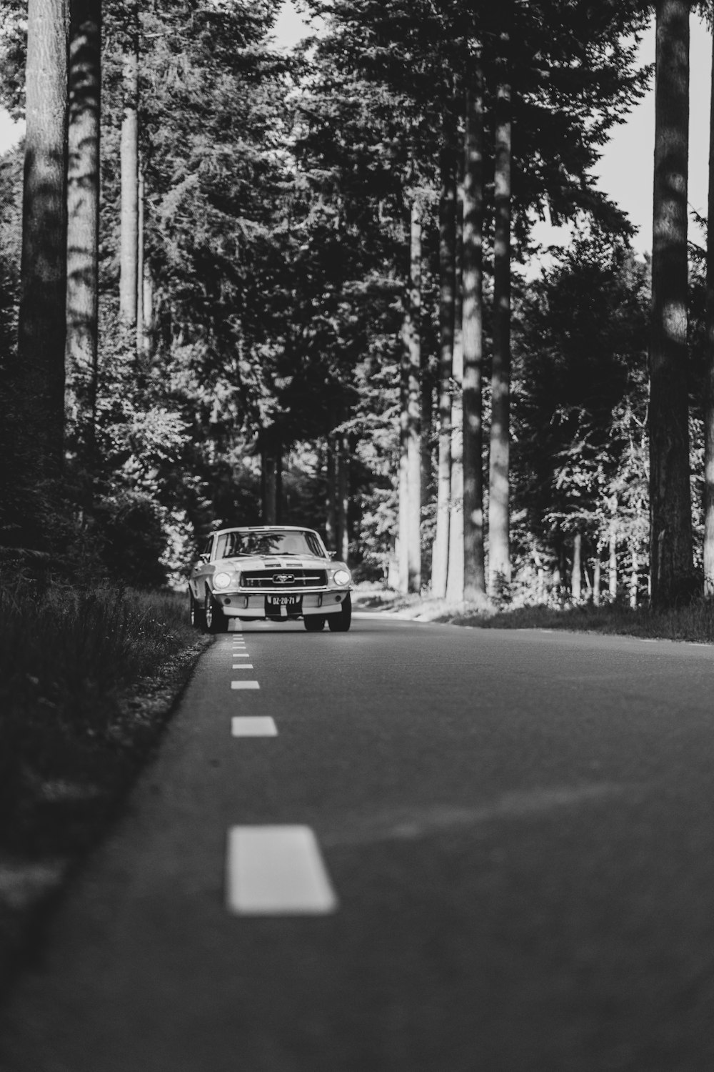 a car driving down a road