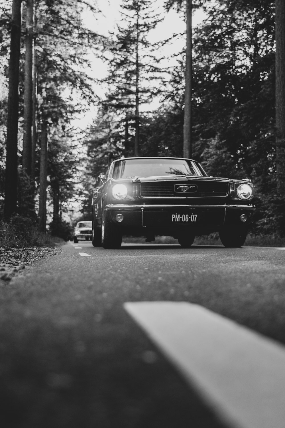 a black car on a road