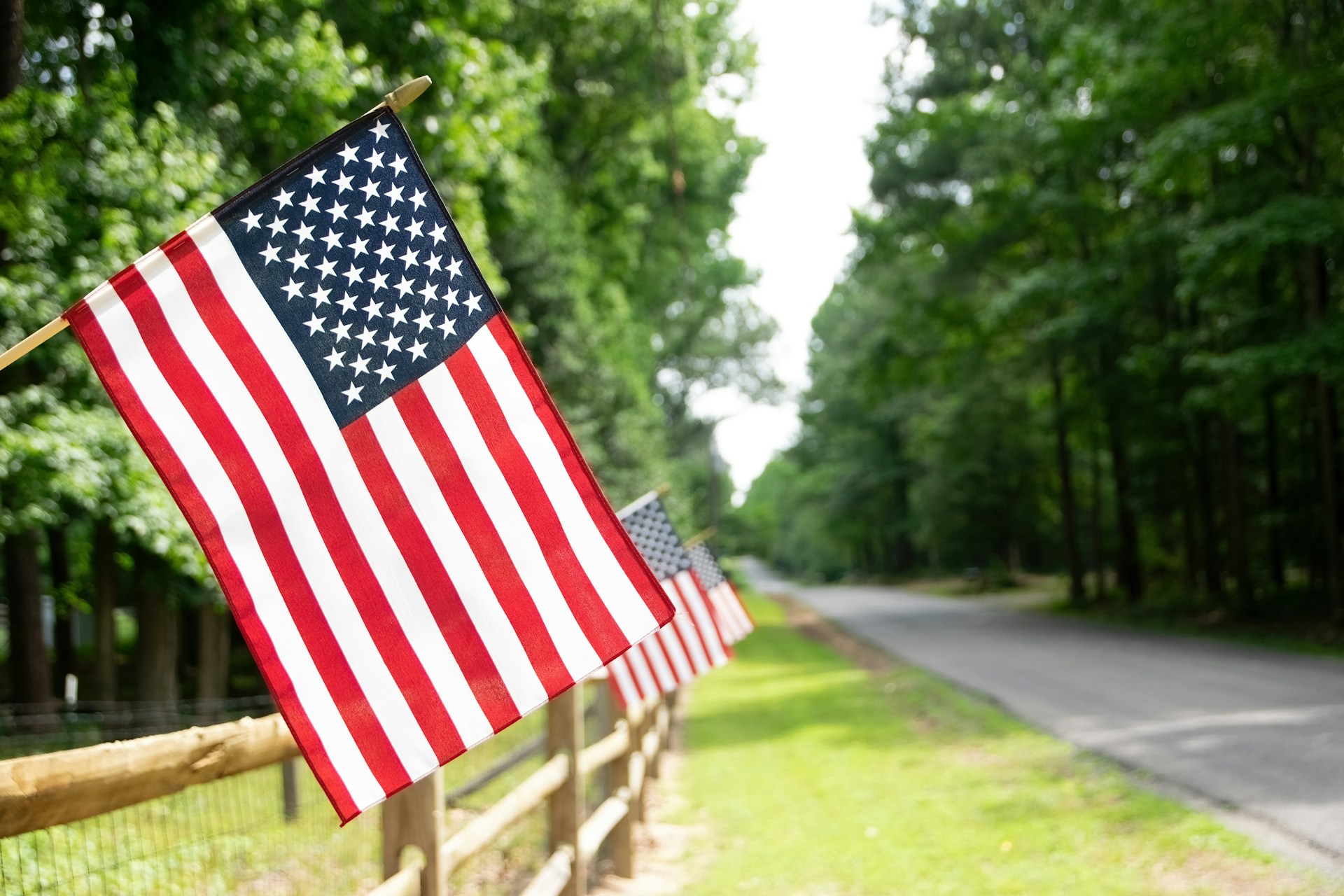 a flag on a fence