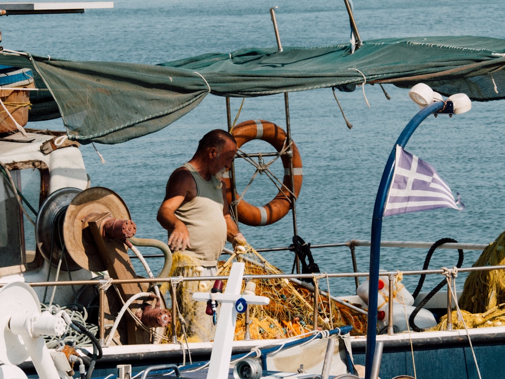 a person on a boat