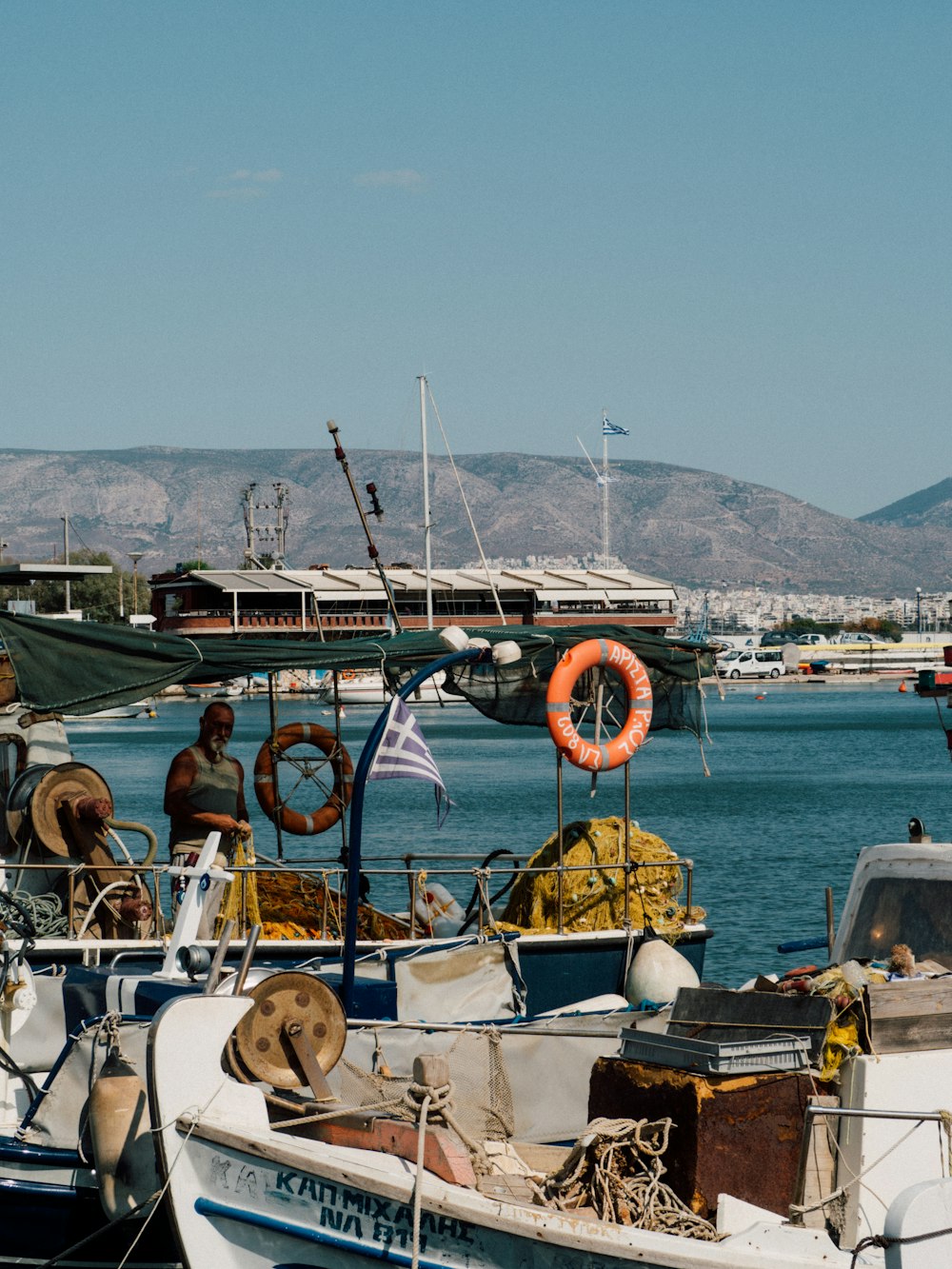 a person standing on a boat