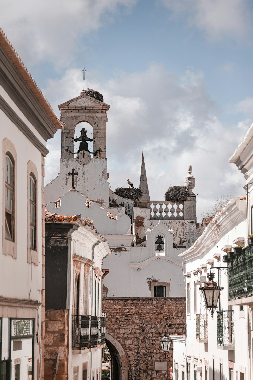 a clock on a tower