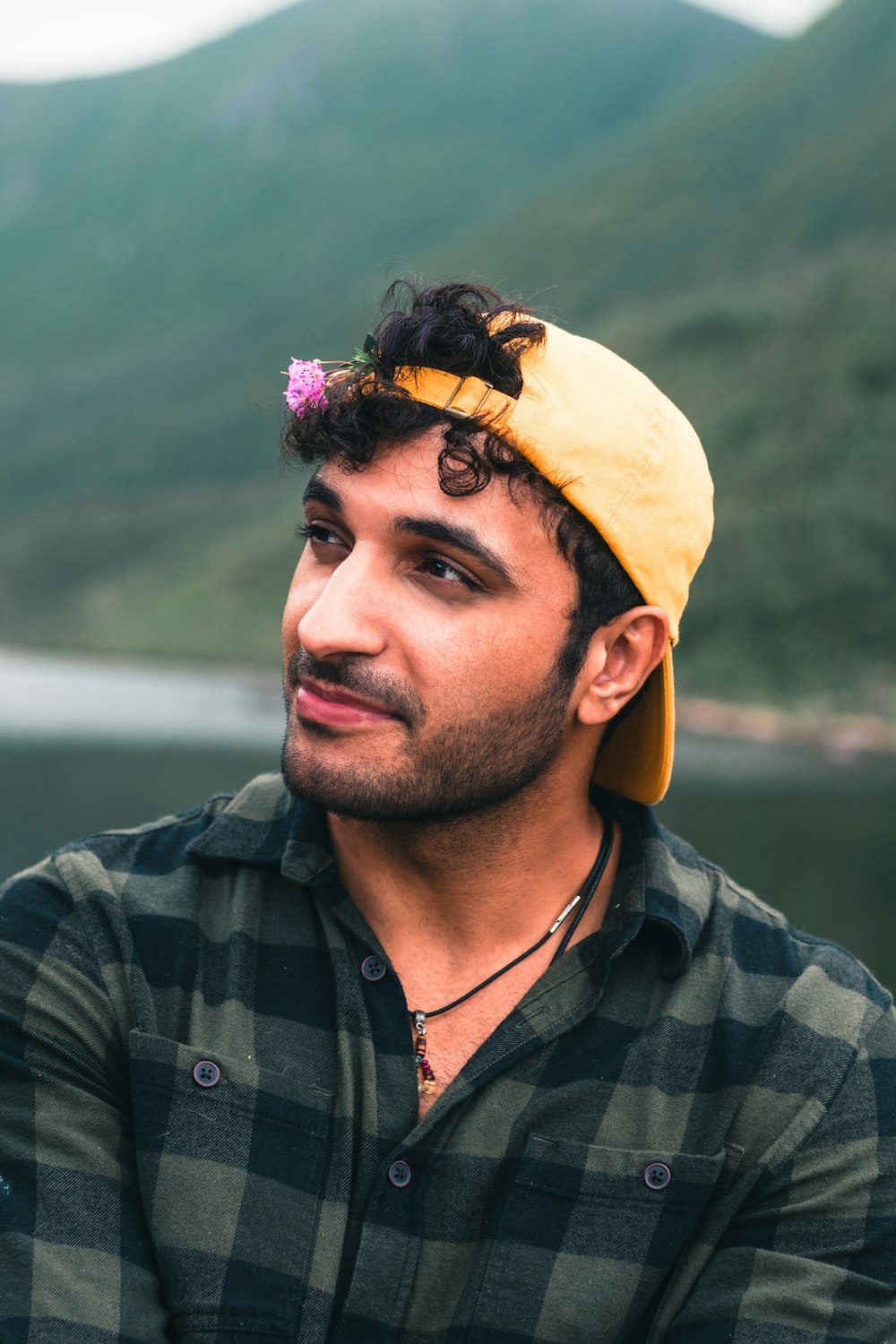 a man with a flower crown