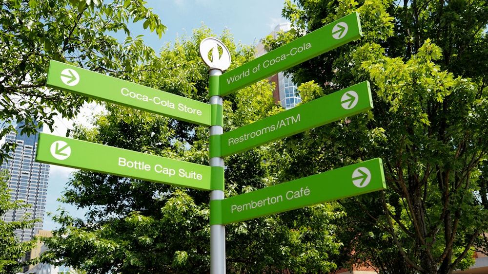 a street sign with several street signs