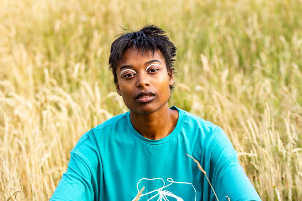 a person in a field