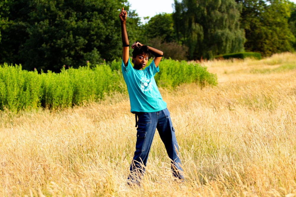 a man standing in a field