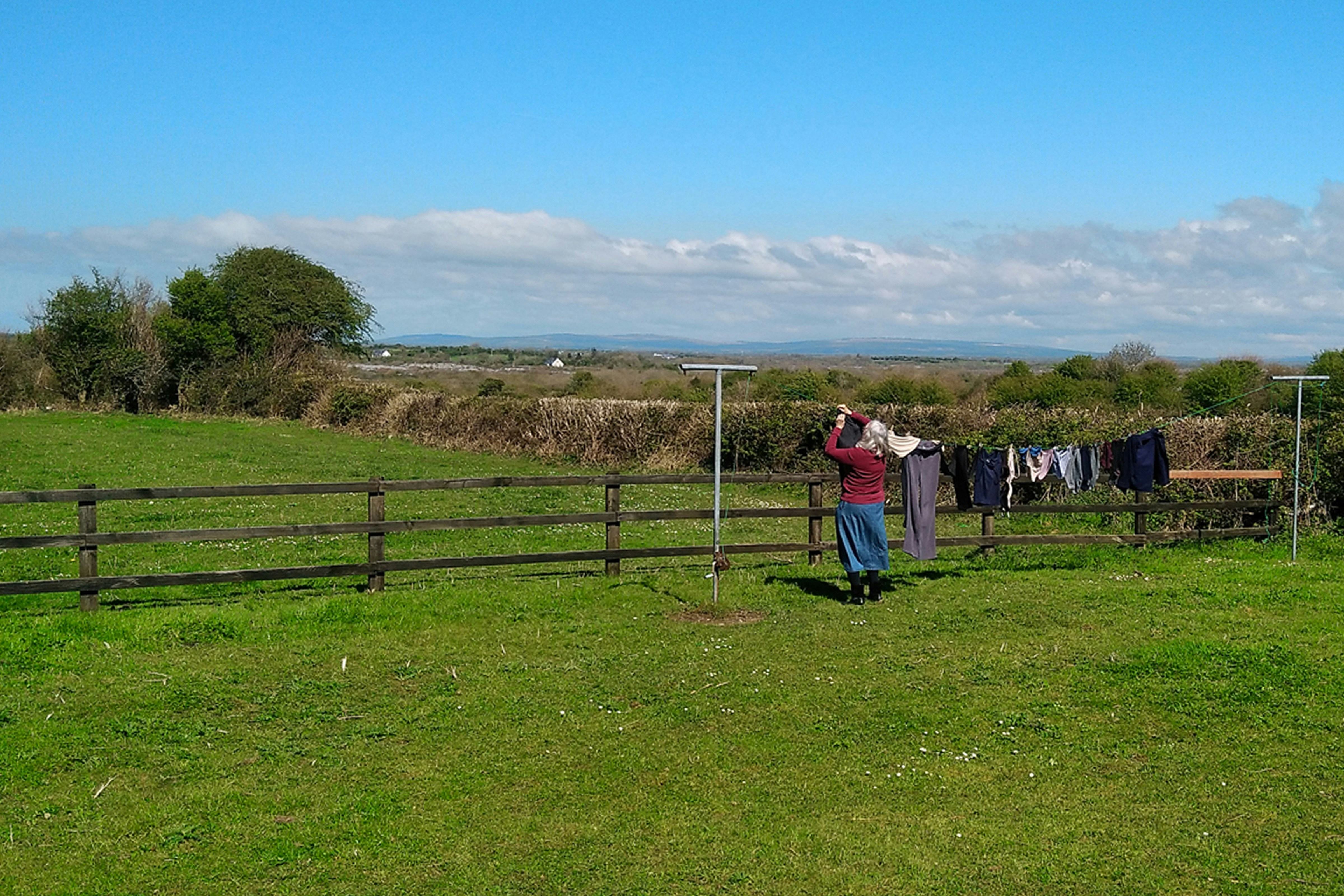 a person standing in a field