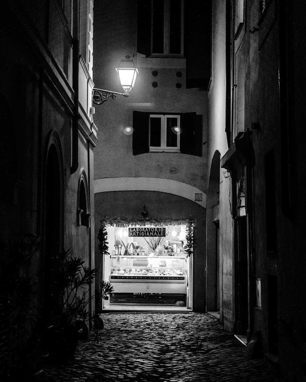 a street with a storefront