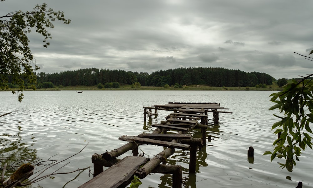 a dock on a lake