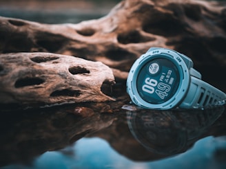 a watch on a rock